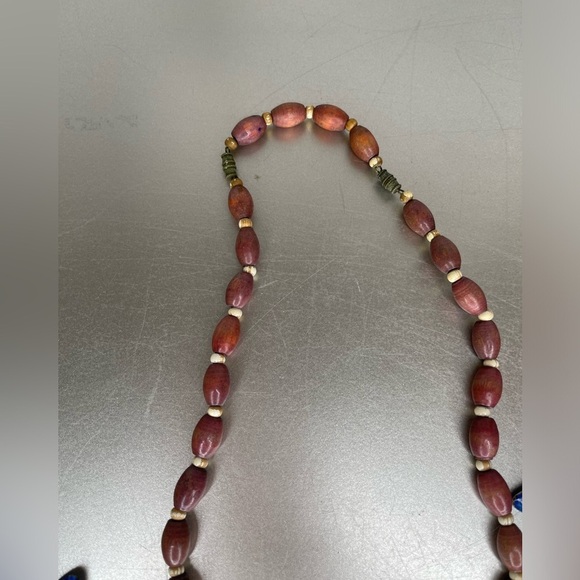 Vintage Wooden Blue Butterfly Necklace Dangle Statement Piece Art To Wearl - Picture 4 of 6